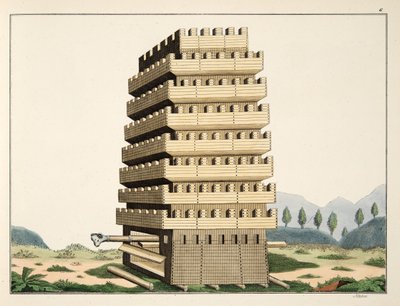 Beweglicher Turm mit äußeren Galerien und zusätzlichem Rammbock, Platte aus 